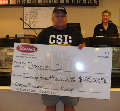 Jackpot Bingo Winner at Binion's Las Vegas